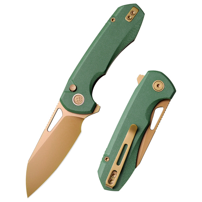 Remette RTCMLD RT-Camel (14C28N, Sheepsfoot, Titanium Plated, G10, Button Liner Lock) Folding Pocket Knife
