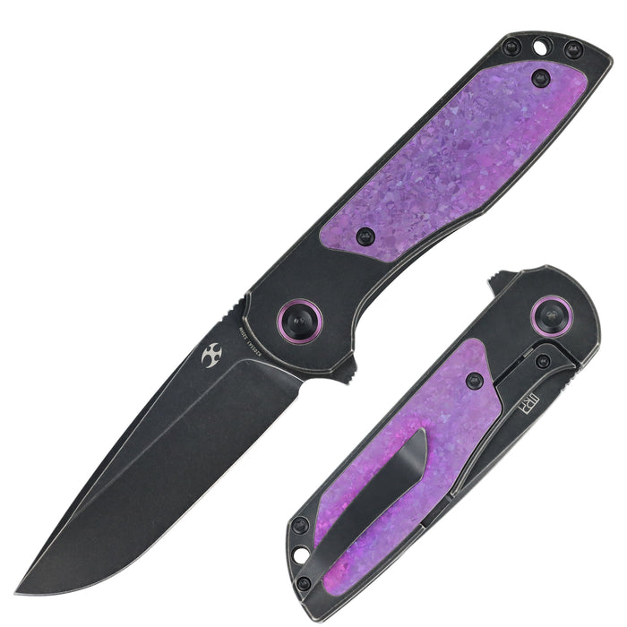 Kansept K2055A3 Ptarmigan (CPM S35VN, Drop Point, Blackwash, Blackwash Titanium, Purple Crystallized Titanium) Pocket Knife