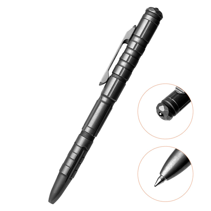 REMETTE RT-TP1B Tactical Slide Click Pen (Dark Gray Titanium, Glassbreaker) Tactical Pen