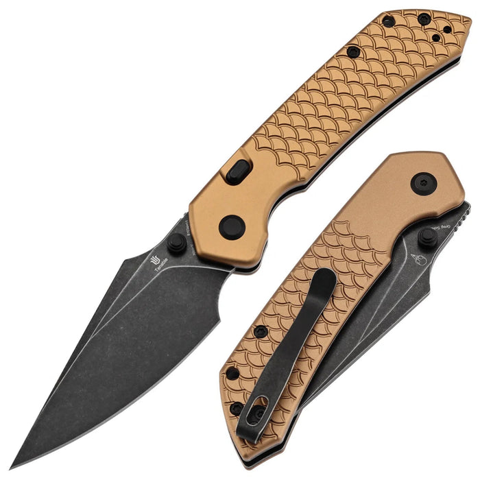Tenable B1034H11 Fenrir (Nitro-V, Harpoon, Blackwashed, Bronze Aluminum with Fishscale Texture) Pokect Knife
