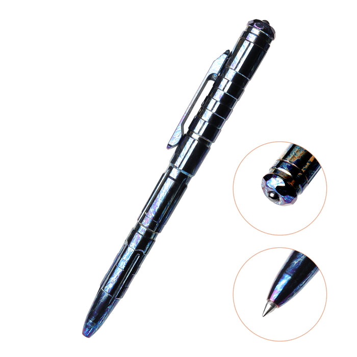REMETTE RT-TP1L Tactical Slide Click Pen (Titanium, Entropic Anodized, Glassbreaker) Tactical Pen