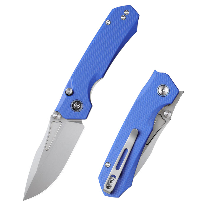 REMETTE RNGD4 RT-Rhino (D2, Bead Blast, Drop Point, G10, Blue) Folding Knife