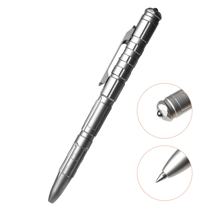 REMETTE RT-TP1A Tactical Slide Click Pen (Gray Titanium, Glassbreaker) Tactical Pen