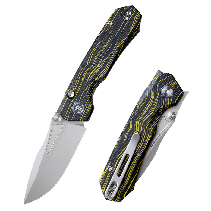 REMETTE RNGC6 RT-Rhino (14C28N, Sandblasted, Drop Point, G10, Yellow/Black) Folding Knife