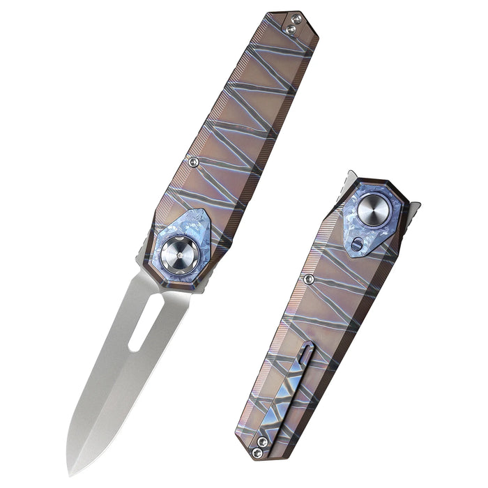REMETTE RTIP-C RT-Infinite Power (M390, Dagger, Pearlescent, Crystalized Titanium) Pocket Knife