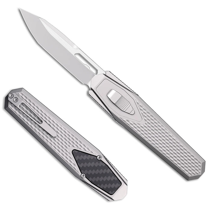 Remette ZL101A1 RT-Swordfish (M390, Tanto, Pearlescent, Titanium, Ceramic Sandblasting) Gravity Knife