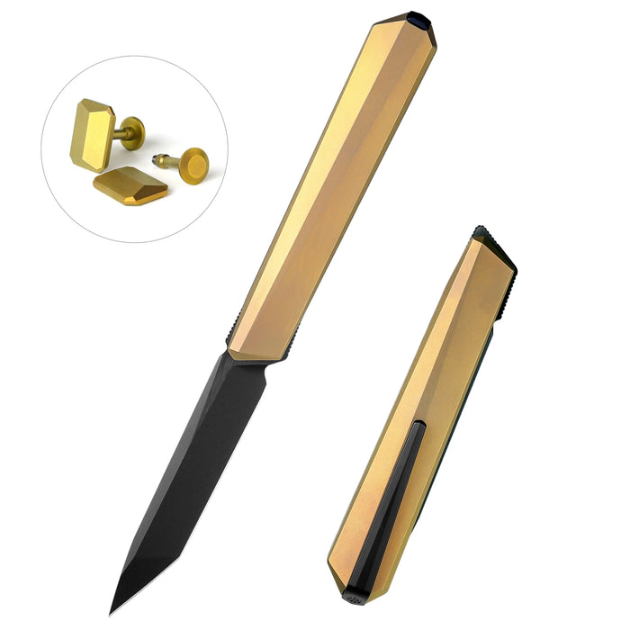 Remette EGB3 RT-ELIGO (M390, Tanto, Pearlescent, Titanium, Double Detent Lock) Pocket Knife