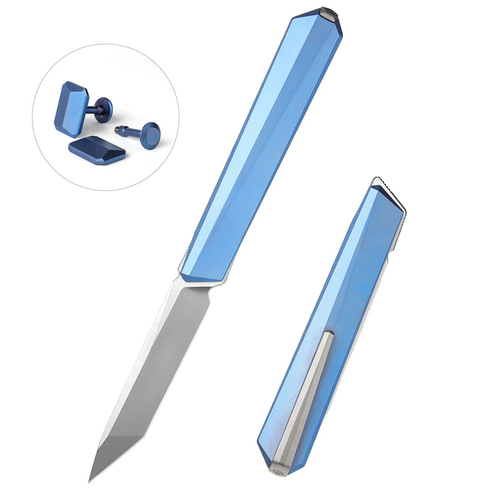Remette EGB4 RT-ELIGO (M390, Tanto, Pearlescent, Titanium, Double Detent Lock) Pocket Knife