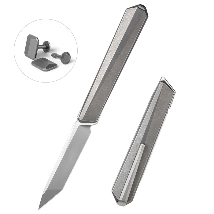 Remette EGB5 RT-ELIGO (M390, Tanto, Pearlescent, Titanium, Double Detent Lock) Pocket Knife