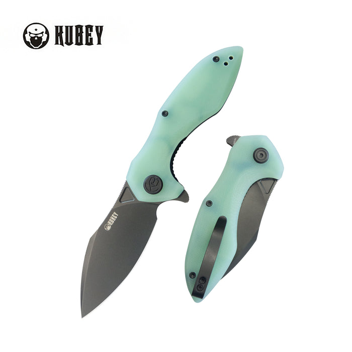 Kubey KUB236Q Noble (14C28N, Clip Point, Blackwash, Jade G10, Liner Lock) Folding Pocket Knife