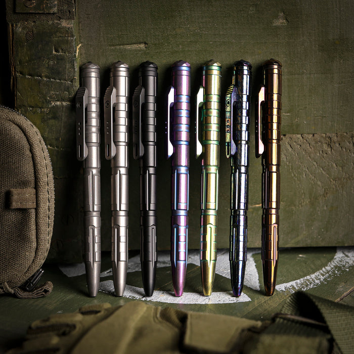 REMETTE RT-TP1L Tactical Slide Click Pen (Titanium, Entropic Anodized, Glassbreaker) Tactical Pen