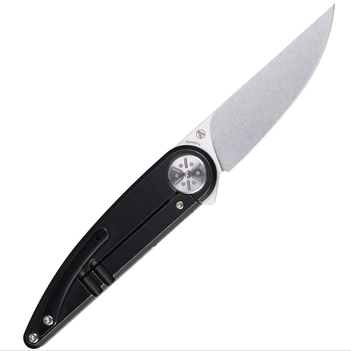Kansept K2141A1 Symétrix (CPM S35VN, Clip Point, Stonewashed/Satin, Blackwash Titanium) Pocket Knife