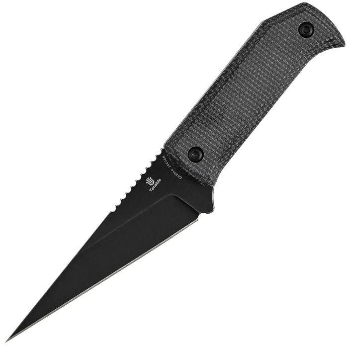 Tenable G020A4 ToothPik (14C28N, Modified Kiridashi, Blackwash, Black Micarta) Fixed Blade Knife
