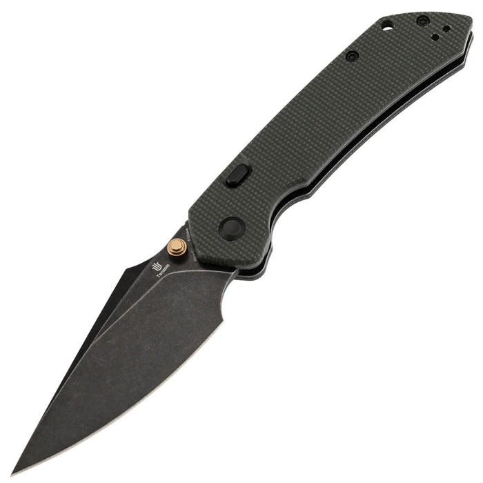 Tenable B1034H4 Fenrir (Nitro-V, Harpoon, Blackwashed, Green Micarta) Folding Knife