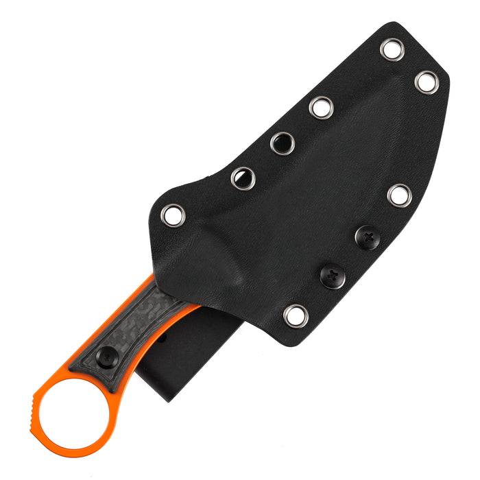 Kansept G004A92 Niko (D2, Clip Point, Orange, Carbon Fiber, Sheath) Fixed Blade Knife