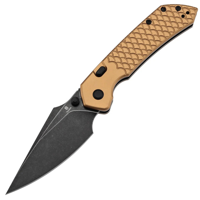 Tenable B1034H11 Fenrir (Nitro-V, Harpoon, Blackwashed, Bronze Aluminum with Fishscale Texture) Pokect Knife
