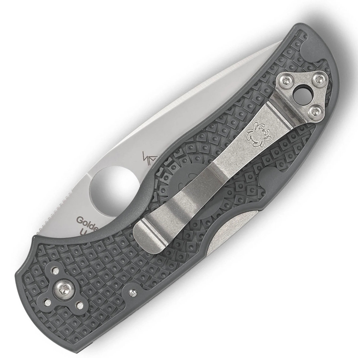 Spyderco C41PGY5 Native 5 (Maxamet, Drop Point, Satin, Gray, FRN) Lightweight Pocket Knife