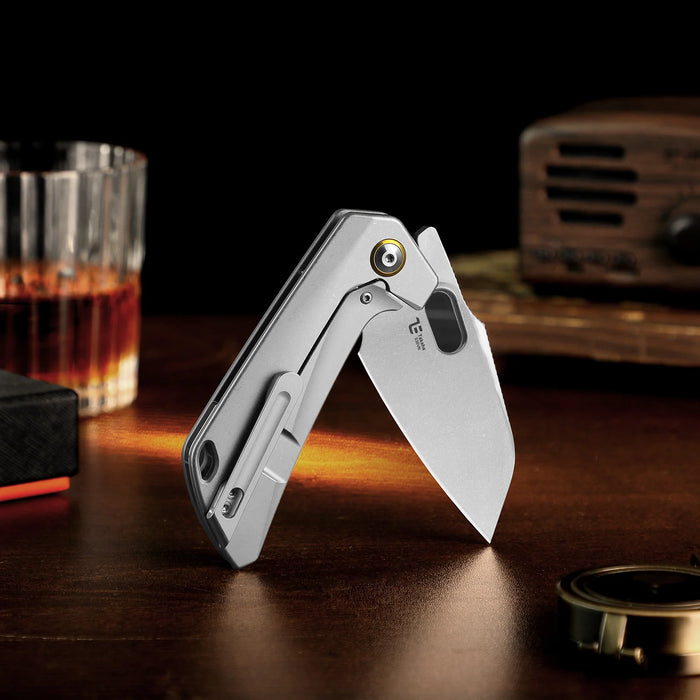 Kizer Ki3701A2 Takahe (S35VN, Sheepsfoot, Matte DLC Ultra, Titanium, Frame Lock) Pocket Knife