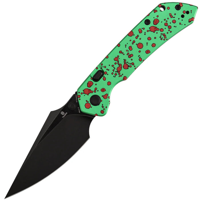 Tenable B1034H22 Fenrir (Nitro-V, Blackwash, Harpoon, Green Aluminum with Zombie Blood) Pocket Knife