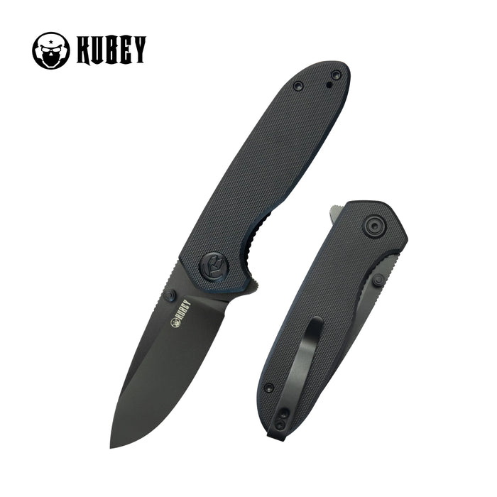 Kubey KU342E Belus (AUS-10, Drop Point, Blackwash, Black G10, Liner Lock) Folding Pocket Knife