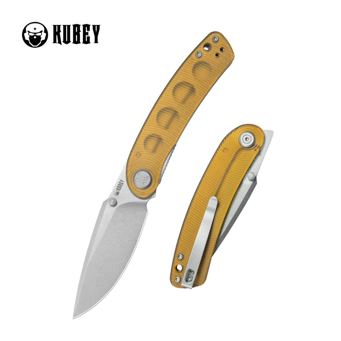 Kubey KU344Q Momentum (D2, Drop Point, Beadblast, Ultem, Liner Lock) Folding Pocket Knife