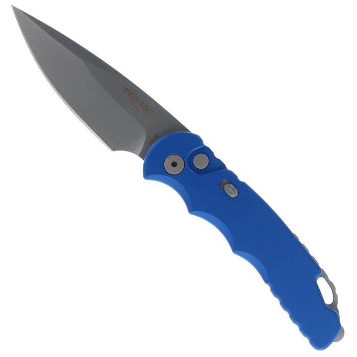 Pro-Tech T501-BLUE TR-5 (S35VN, Drop Point, Stonewashed, Aluminum, Blue) Automatic Pocket Knife