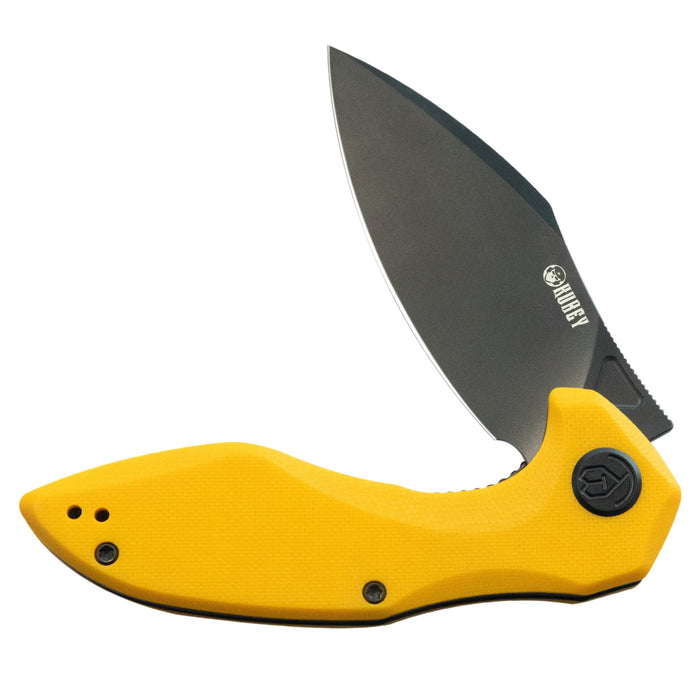 Kubey KU236N Noble (14C28N, Clip Point, Blackwash, Yellow G10, Liner Lock) Folding Pocket Knife