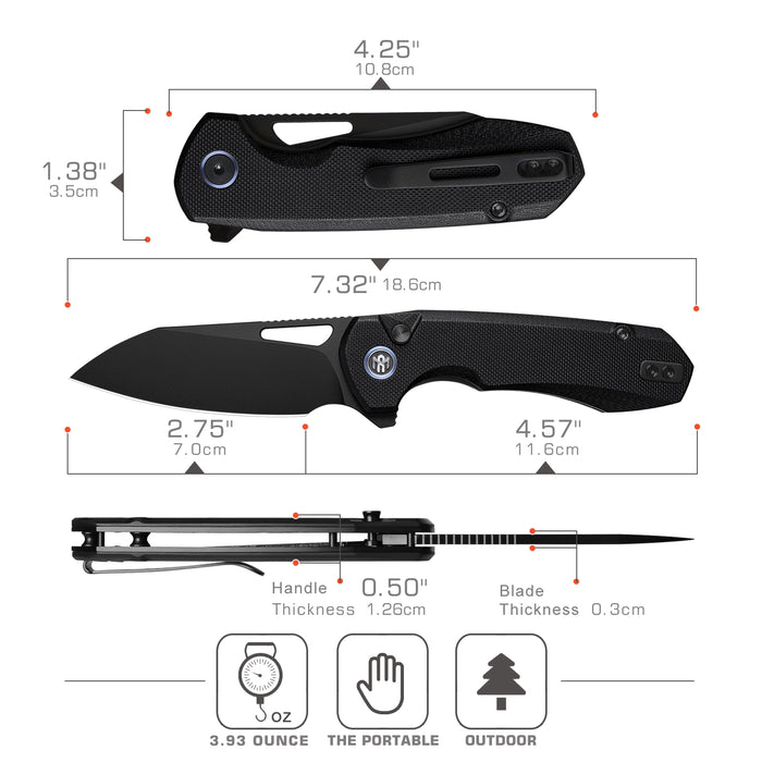 Remette RTCMLA RT-Camel (14C28N, Sheepsfoot, Titanium Plated, G10, Button Liner Lock) Folding Pocket Knife
