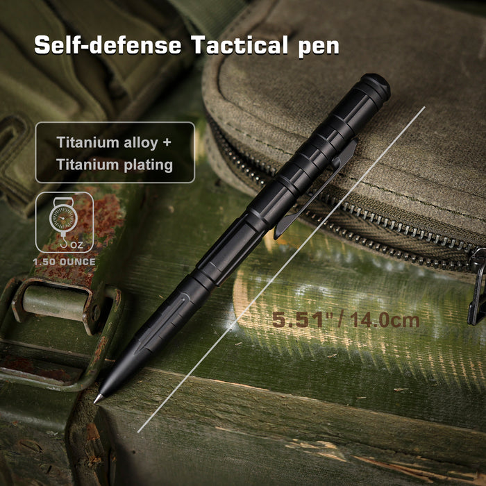 REMETTE RT-TP1E Tactical Slide Click Pen (Black Titanium, Glassbreaker) Tactical Pen