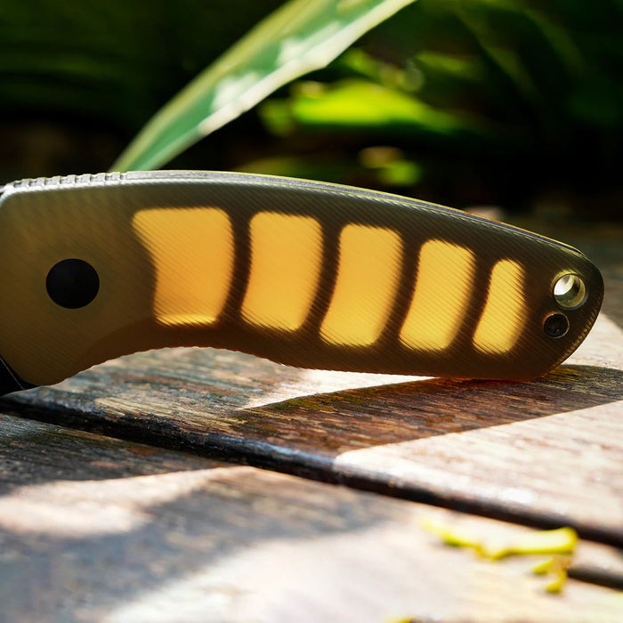 Kizer 1074A1 Hornet (14C28N, Sheepsfoot, Black PVD, Stonewashed, PEI) Fixed Blade Knife