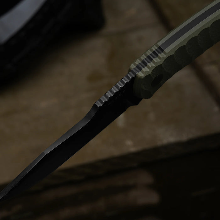 Kizer 1115A1 Billy Bones (AEB-L, Drop Point, Black PVD, Stonewashed, G10) Fixed Blade Knife