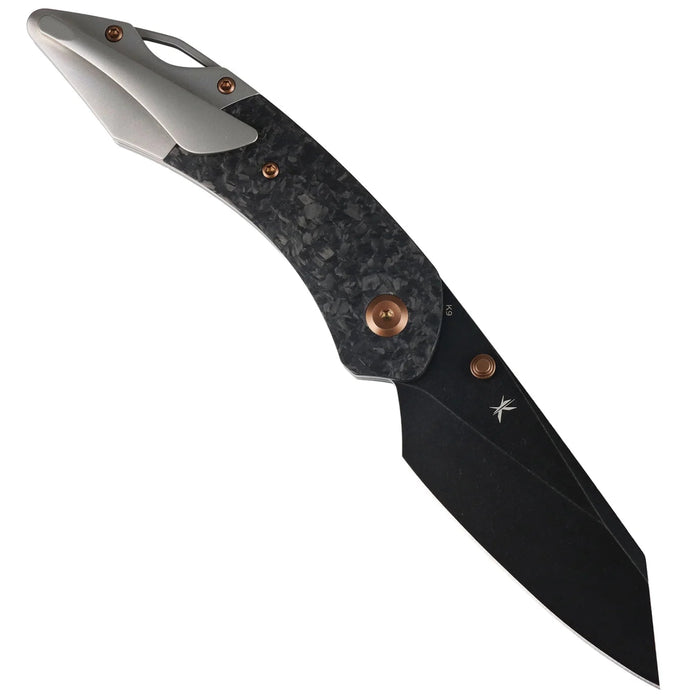Kansept K1151A1 K9 (CPM S35VN, Blackwash, Modified Wharncliffe, Shred Carbon Fiber & Plain Titanium) Folding Knife