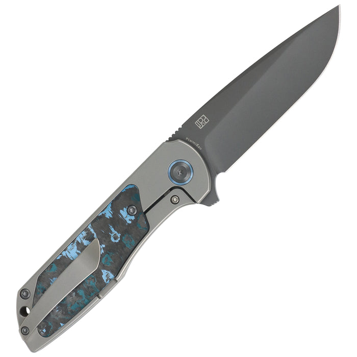 Kansept K2055A4 Ptarmigan (CPM S35VN, Drop Point, Gray TiCn Coated, Beadblasted Titanium, Arctic Storm FatCarbon) Pocket Knife