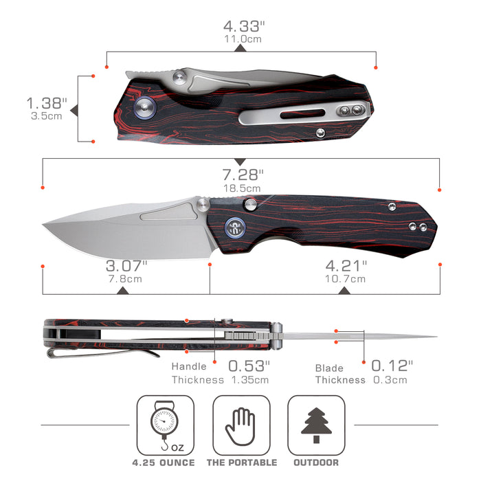 REMETTE RNGC5 RT-Rhino (14C28N, Sandblasted, Drop Point, G10, Red/Black) Folding Knife