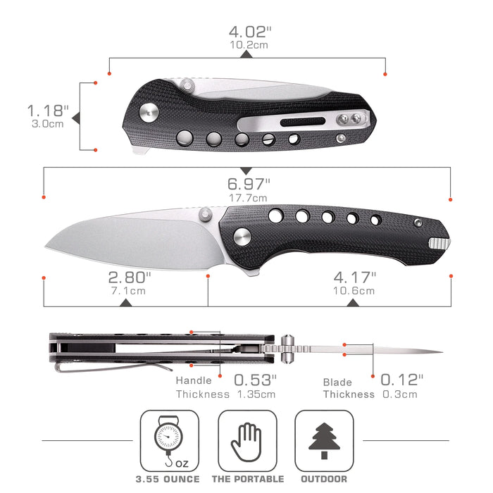 REMETTE RT-BEE-G (14C28N, Sheepsfoot, Ceramic Finish, G10, Black) Pocket Knife