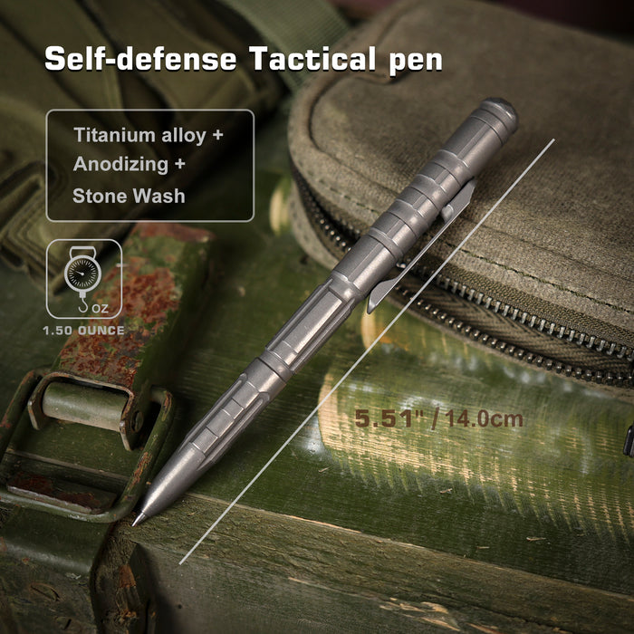 REMETTE RT-TP1B Tactical Slide Click Pen (Dark Gray Titanium, Glassbreaker) Tactical Pen