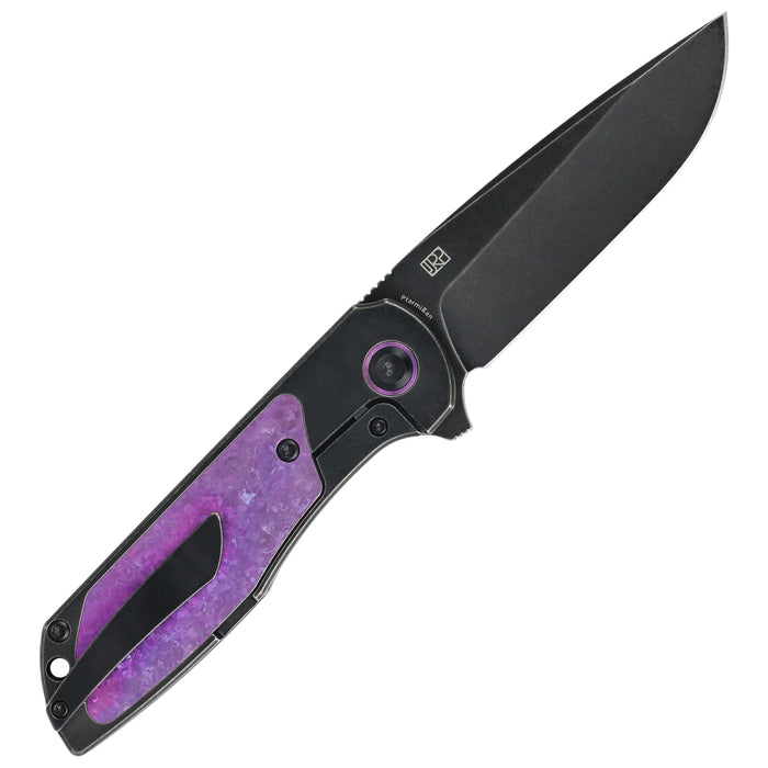 Kansept K2055A3 Ptarmigan (CPM S35VN, Drop Point, Blackwash, Blackwash Titanium, Purple Crystallized Titanium) Pocket Knife