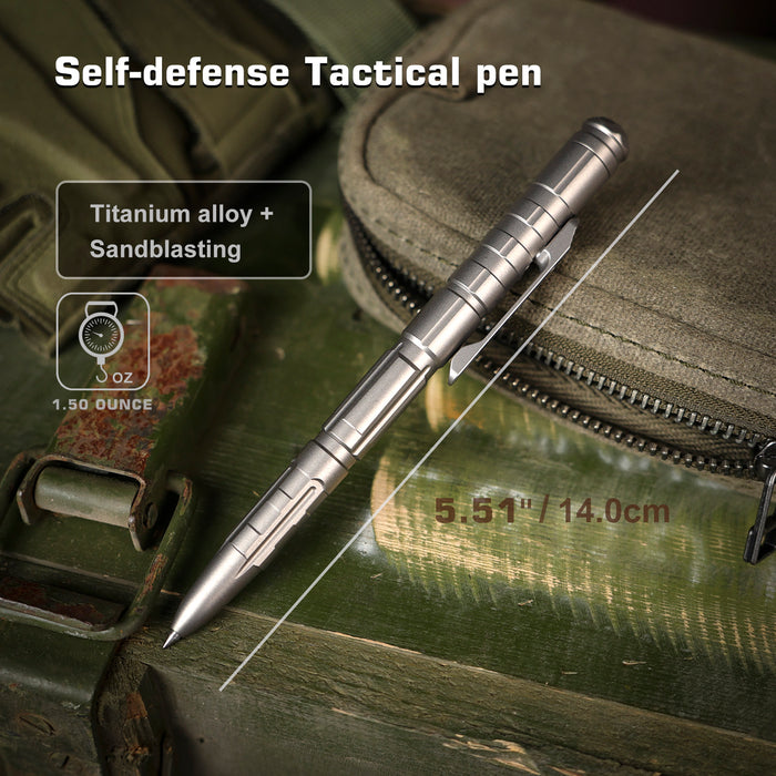 REMETTE RT-TP1A Tactical Slide Click Pen (Gray Titanium, Glassbreaker) Tactical Pen