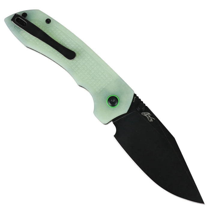 Tenable B1036H2 Entity (14C28N, Drop-point, Blackwashed, Dark Green G10) Folding Knife