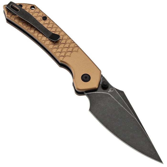 Tenable B1034H11 Fenrir (Nitro-V, Harpoon, Blackwashed, Bronze Aluminum with Fishscale Texture) Pokect Knife
