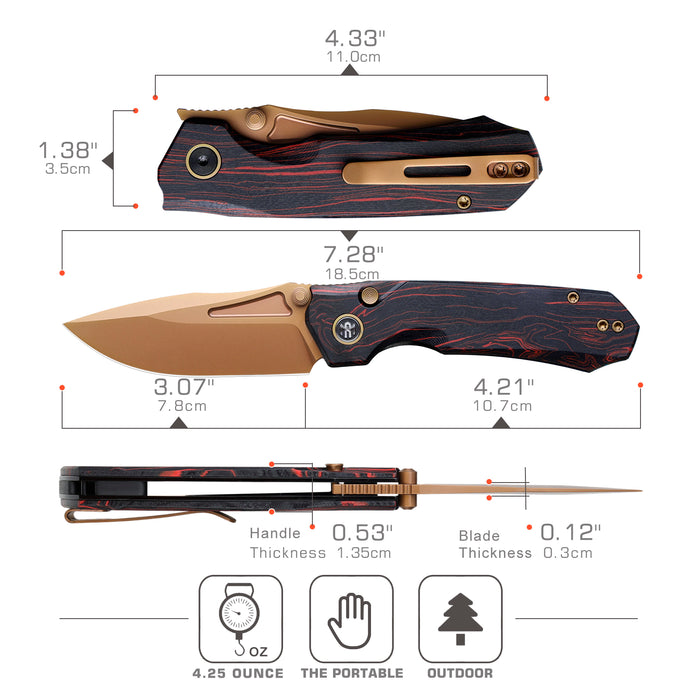 REMETTE RNGC8 RT-Rhino (14C28N, Copper TiNi, Drop Point, G10, Red/Black) Folding Knife