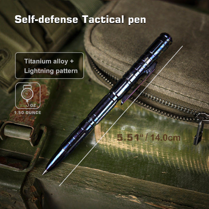 REMETTE RT-TP1L Tactical Slide Click Pen (Titanium, Entropic Anodized, Glassbreaker) Tactical Pen