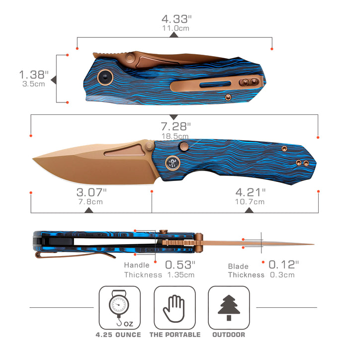 REMETTE RNGC7 RT-Rhino (14C28N, Copper TiNi, Drop Point, G10, Blue/Black) Folding Knife