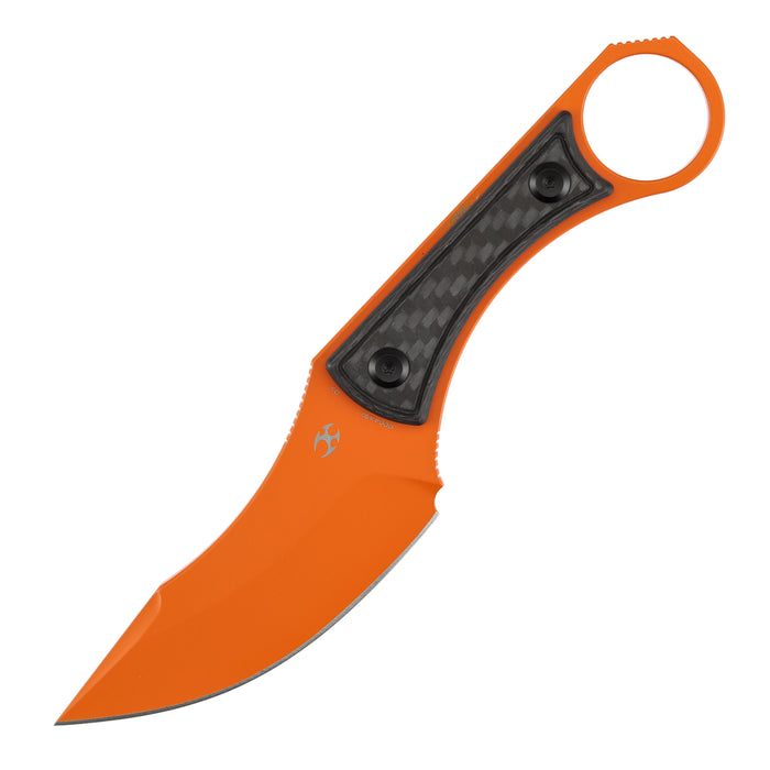 Kansept G004A92 Niko (D2, Clip Point, Orange, Carbon Fiber, Sheath) Fixed Blade Knife