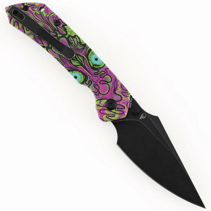 Tenable B1034H17 Fenrir (D2, Harpoon, Blackwash, Jade G10 with Purple Undead Print) Folding Knife