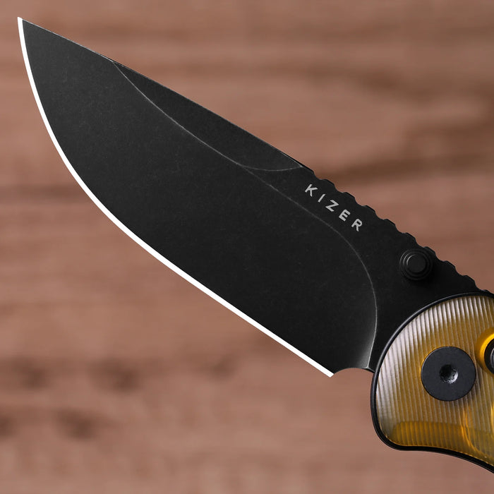 Kizer V3790A2 Buddy II (AEB-L, Satin, Acrylic, Drop Point) Pocket Knife