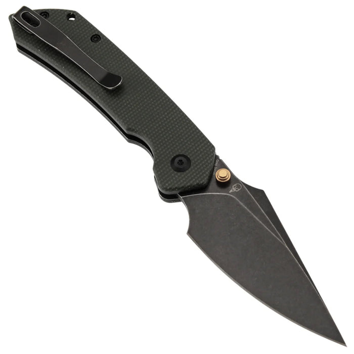Tenable B1034H4 Fenrir (Nitro-V, Harpoon, Blackwashed, Green Micarta) Folding Knife