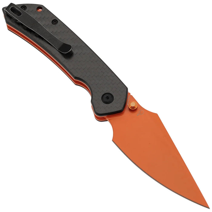 Tenable B1034H5 Fenrir (Nitro-V,  Harpoon, Orange Coated, Twill Carbon Fiber) Folding Knife