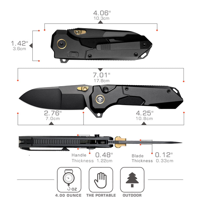 Remette RTCO-TH Cosmic (M390, Drop Point, DLC, Titanium, Button Liner Lock) Pocket Knife