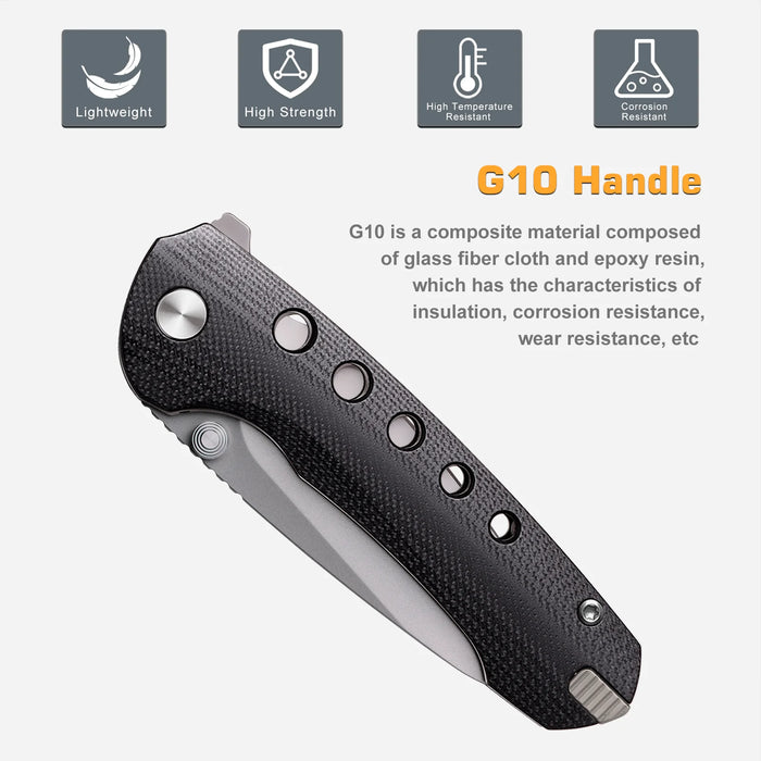 REMETTE RT-BEE-G (14C28N, Sheepsfoot, Ceramic Finish, G10, Black) Pocket Knife